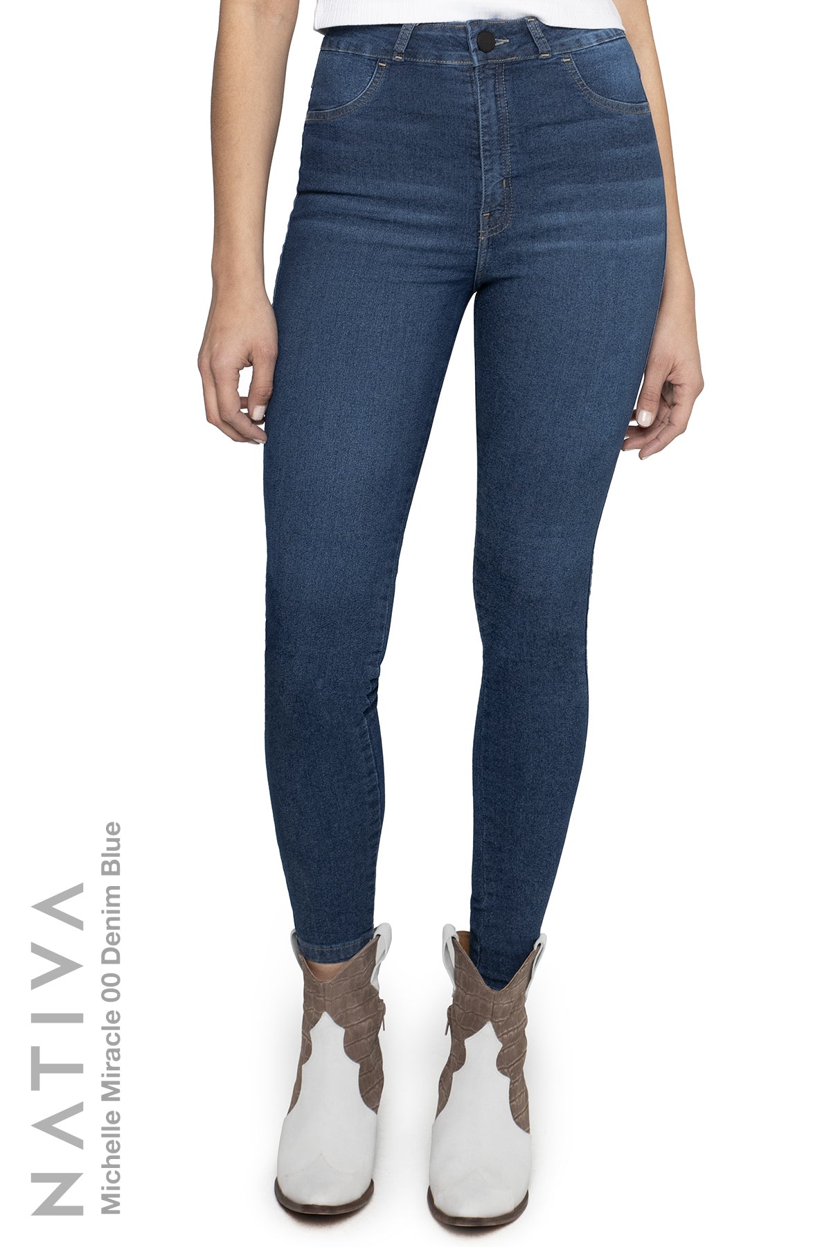 NATIVA, STRETCH MIRACLE JEANS. BLUE, MICHELLE DENIM Shaping Ca 00 High