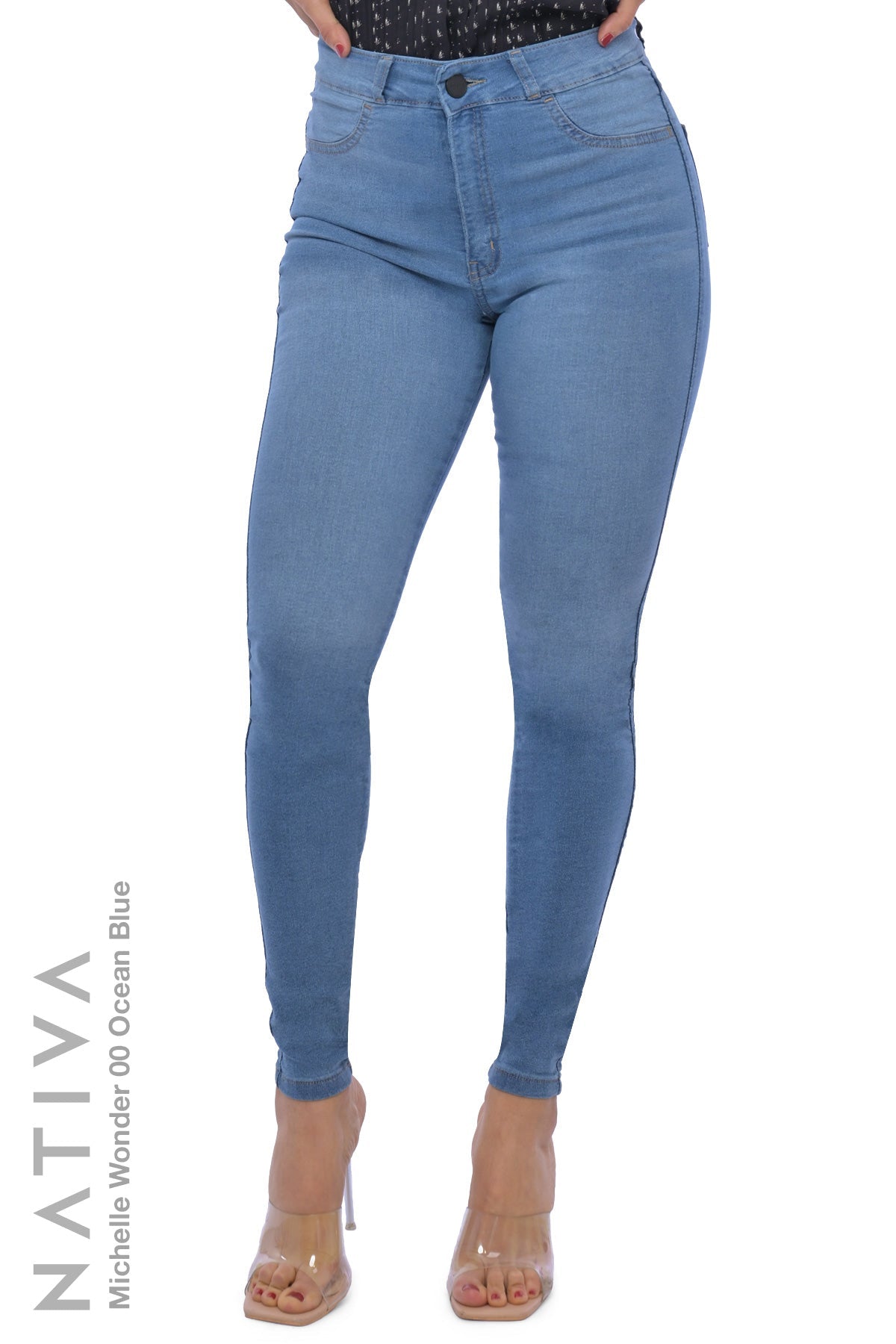 High Waisted Super Skinny Jeans in Blue | SilkFred US