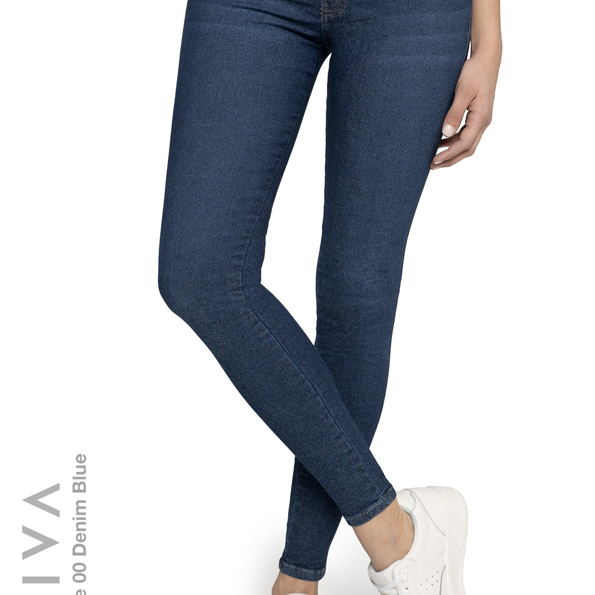 NATIVA, STRETCH JEANS. AURORA High 00 Extreme Capacity, Super Shaping MIRACLE Skinny Motion, Jeans Mid-Waisted BLUE, DENIM