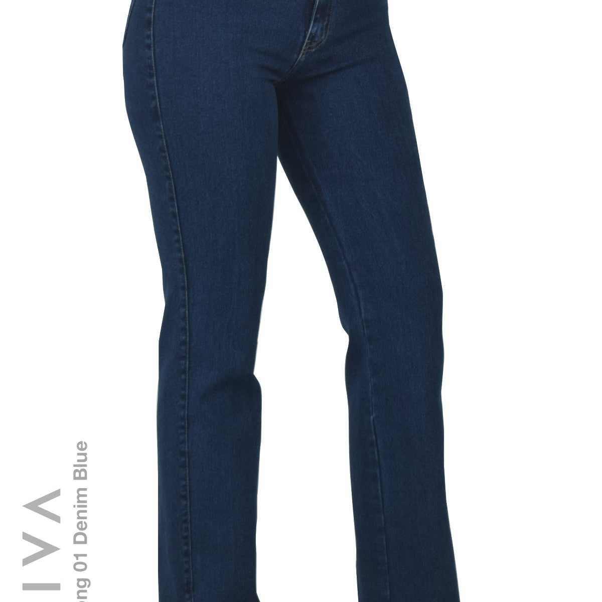 NATIVA, STRETCH JEANS. FERNANDA STRONG 01 DENIM BLUE, High-Rise Fitted  Classic Straight Leg Jeans ESFD (Extreme Stretch Flattering Denim) Fabric  Ideal