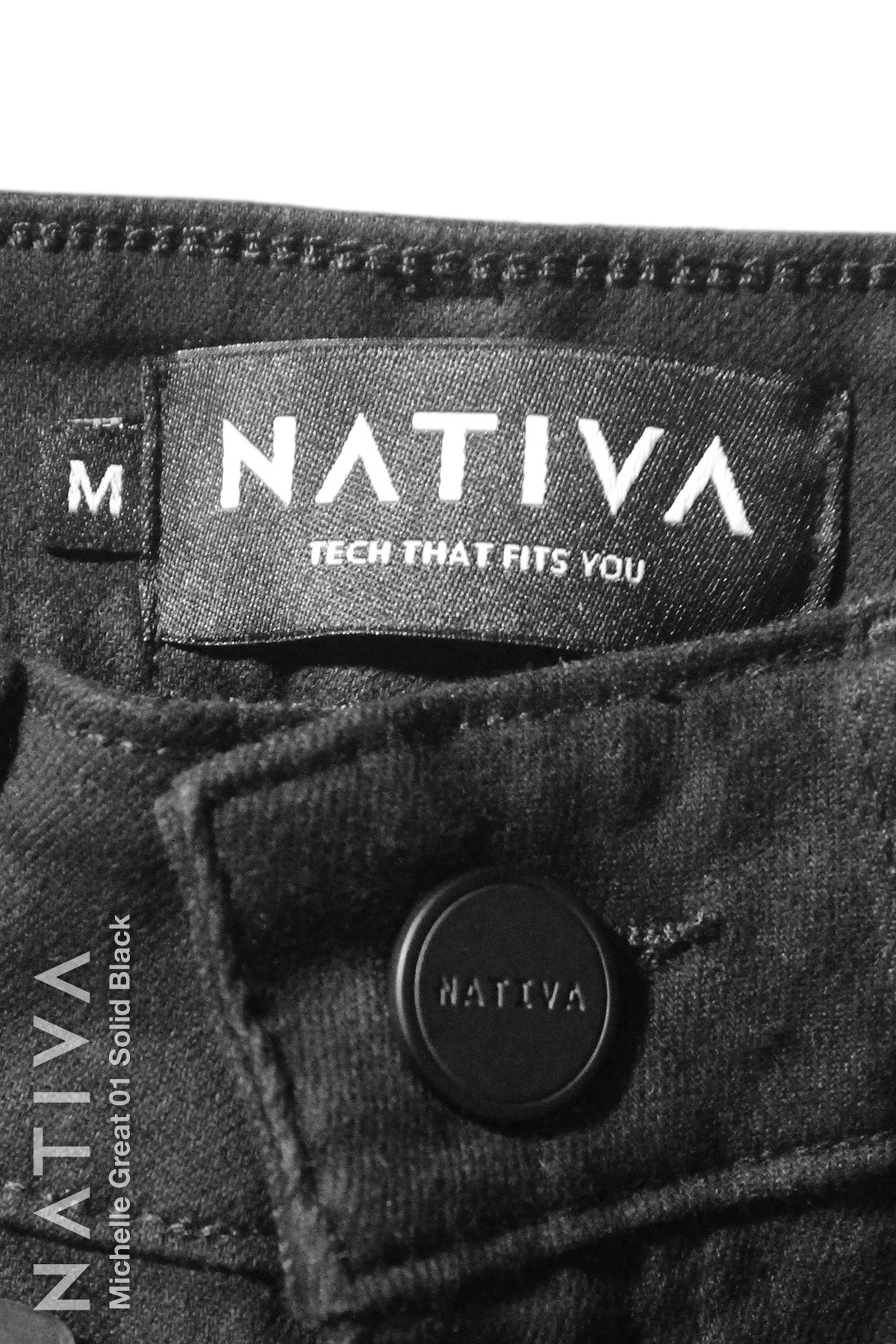 NATIVA, STRETCH JEANS. MICHELLE GREAT 01 BLACK, High Shaping Capacity, All-Season Wear, Hi-Rise Super Skinny Jeans