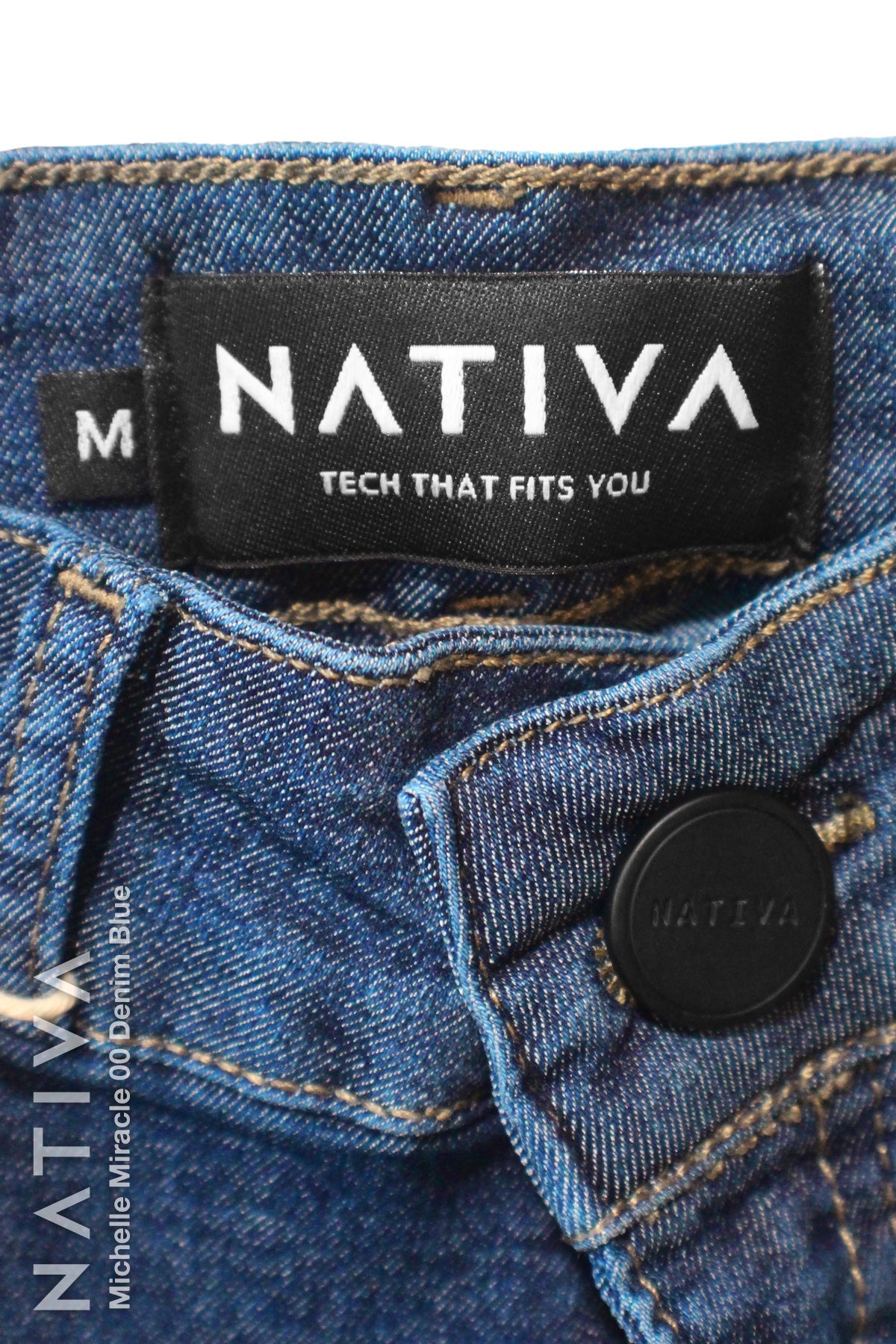 NATIVA, STRETCH JEANS. MICHELLE MIRACLE 00 DENIM BLUE, High Shaping Capacity, Extreme Motion, Hi-Rise Super Skinny Jeans